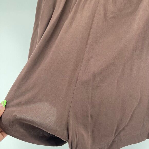Torrid 2X Brown Stretch Challis Paperbag Waist High Rise Pull-On Shorts 4” - Picture 8 of 13
